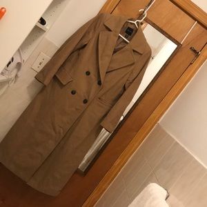 Double breasted camel trench coat wool sz 4-6